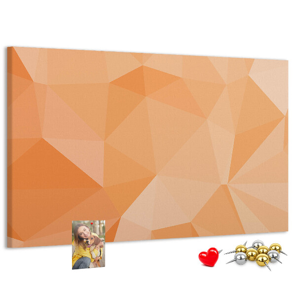 Tableau en liège Nuances géométriques d'orange dans des triangles