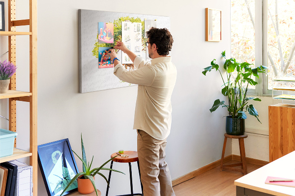 Tableau en liège Arbre généalogique aquarelle avec feuilles