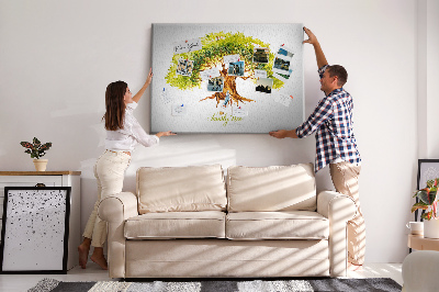 Tableau en liège Arbre généalogique aquarelle avec feuilles