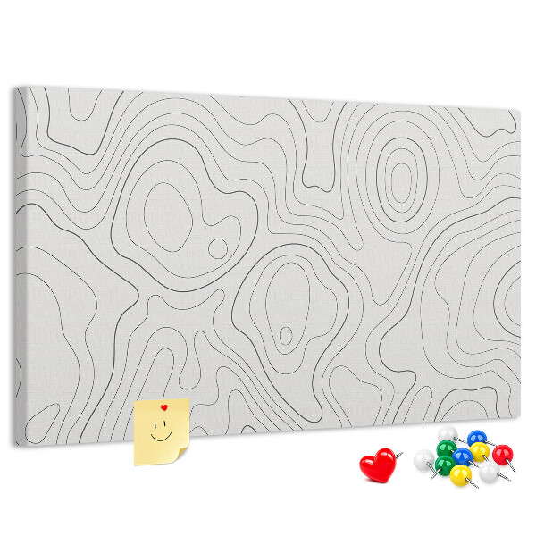 Tableau de liège Lignes abstraites sous forme de contours