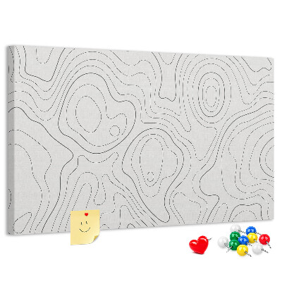 Tableau de liège Lignes abstraites sous forme de contours