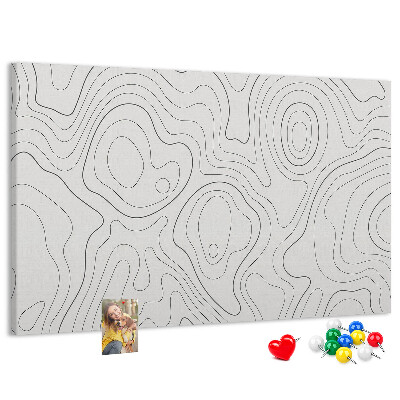 Tableau de liège Lignes abstraites sous forme de contours