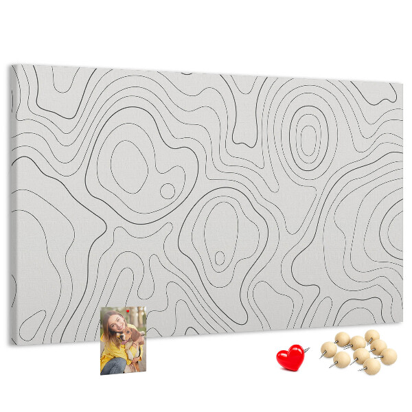 Tableau de liège Lignes abstraites sous forme de contours