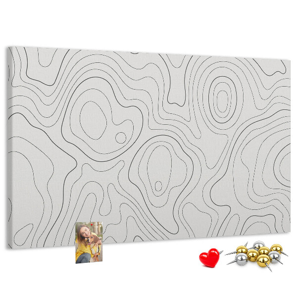 Tableau de liège Lignes abstraites sous forme de contours