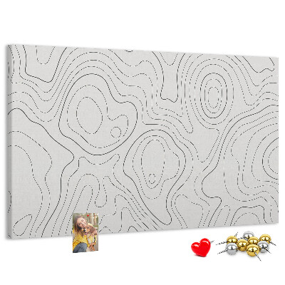 Tableau de liège Lignes abstraites sous forme de contours