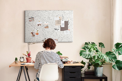 Tableau de liège Lignes abstraites sous forme de contours