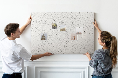 Tableau de liège Lignes abstraites sous forme de contours