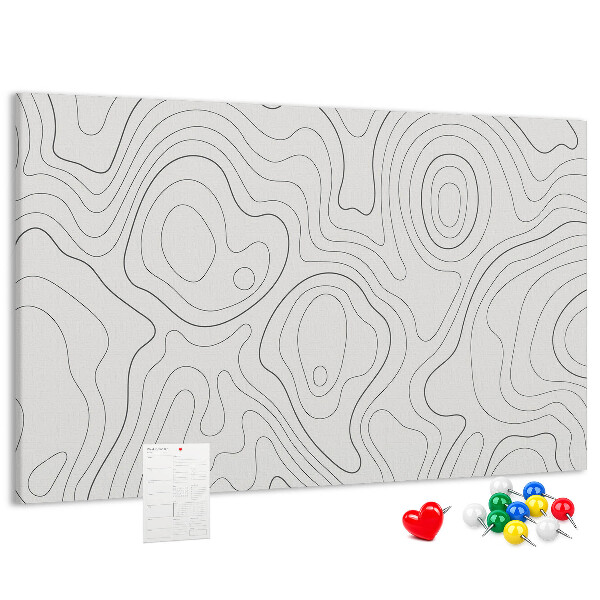 Tableau de liège Lignes abstraites sous forme de contours
