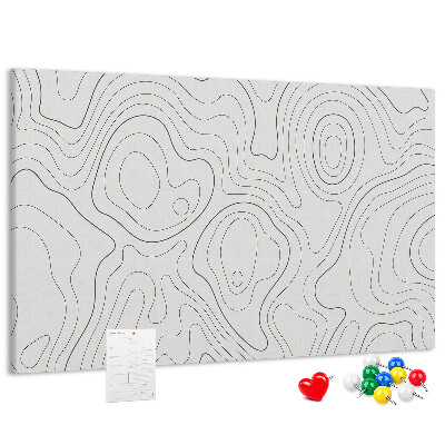 Tableau de liège Lignes abstraites sous forme de contours