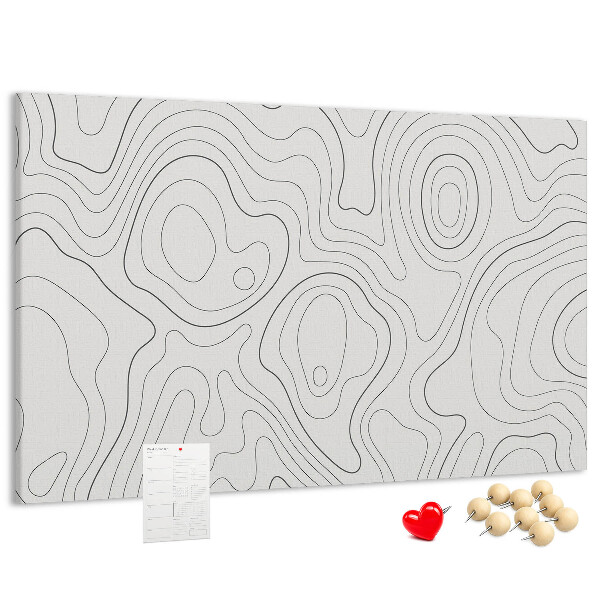 Tableau de liège Lignes abstraites sous forme de contours