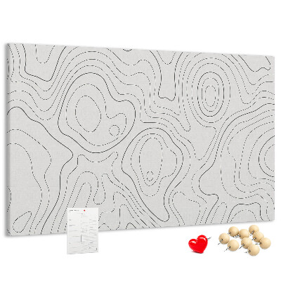 Tableau de liège Lignes abstraites sous forme de contours