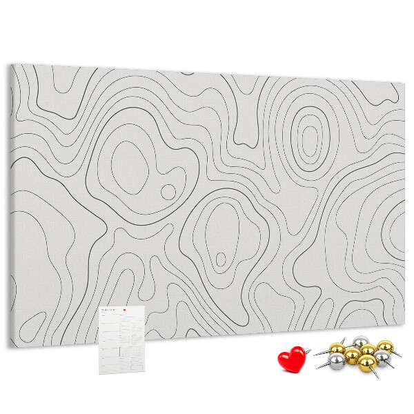 Tableau de liège Lignes abstraites sous forme de contours