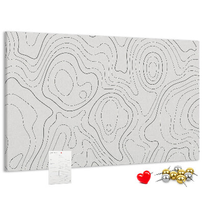 Tableau de liège Lignes abstraites sous forme de contours