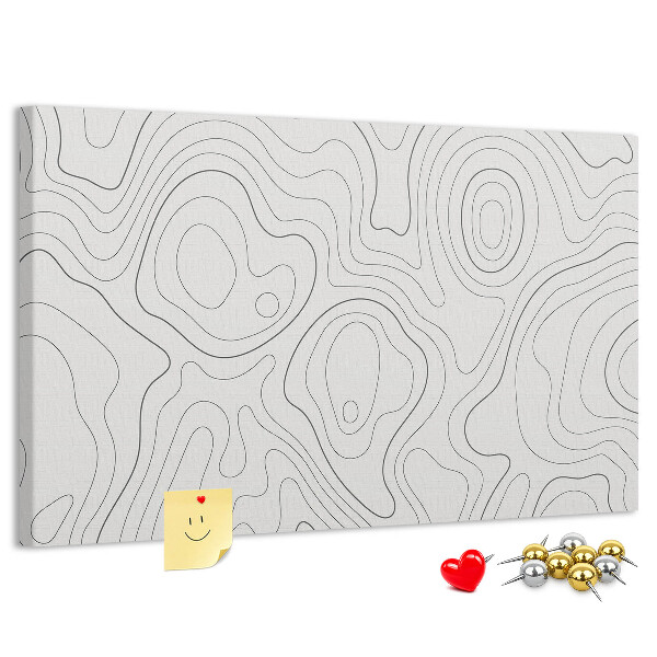 Tableau de liège Lignes abstraites sous forme de contours