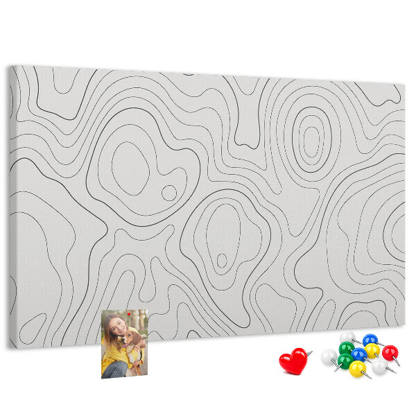 Tableau de liège Lignes abstraites sous forme de contours