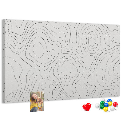 Tableau de liège Lignes abstraites sous forme de contours