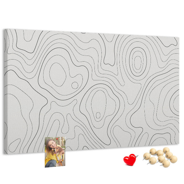 Tableau de liège Lignes abstraites sous forme de contours