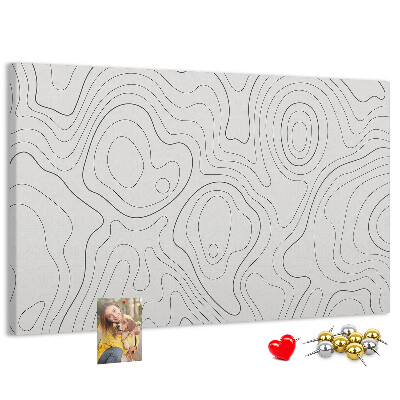 Tableau de liège Lignes abstraites sous forme de contours