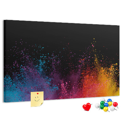Tableau affichage liège Une explosion de couleurs sur fond noir