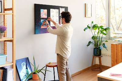 Tableau affichage liège Une explosion de couleurs sur fond noir