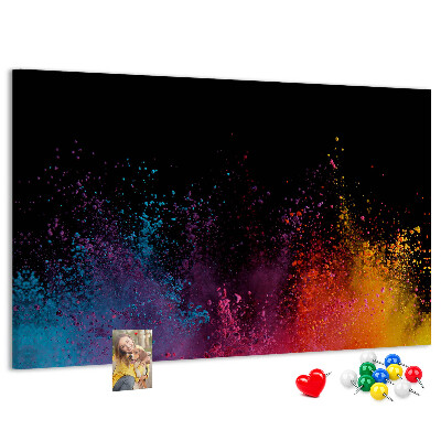 Tableau affichage liège Une explosion de couleurs sur fond noir