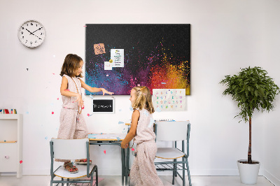 Tableau affichage liège Une explosion de couleurs sur fond noir