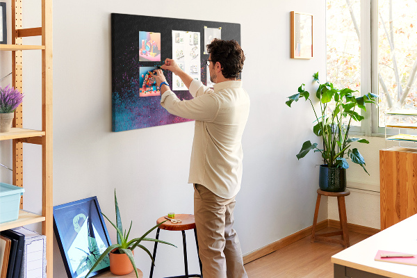 Tableau affichage liège Une explosion de couleurs sur fond noir