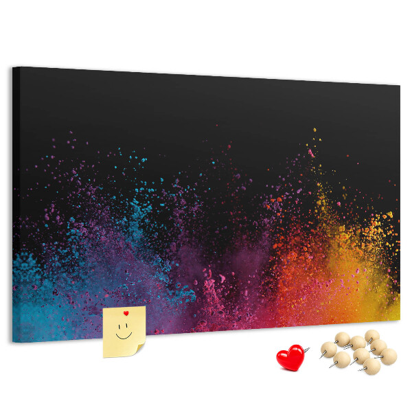 Tableau affichage liège Une explosion de couleurs sur fond noir