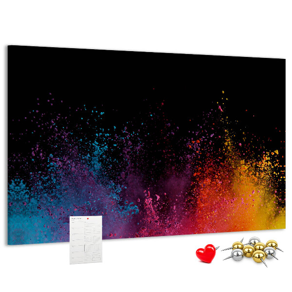 Tableau affichage liège Une explosion de couleurs sur fond noir