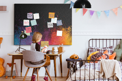 Tableau affichage liège Une explosion de couleurs sur fond noir