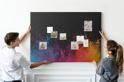 Tableau affichage liège Une explosion de couleurs sur fond noir