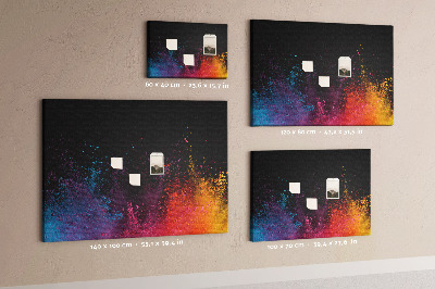 Tableau affichage liège Une explosion de couleurs sur fond noir