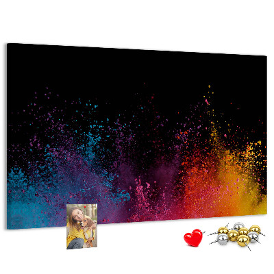 Tableau affichage liège Une explosion de couleurs sur fond noir