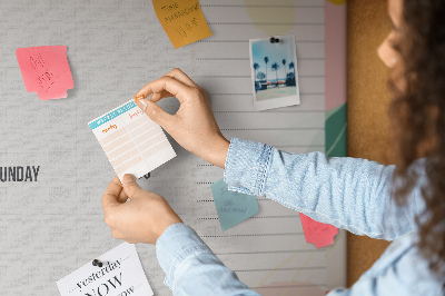 Tableau affichage liège Calendrier floral aux accents colorés