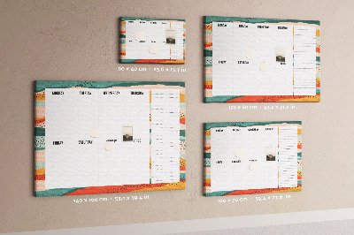 Tableau affichage liège Agenda coloré avec un planning hebdomadaire des jours