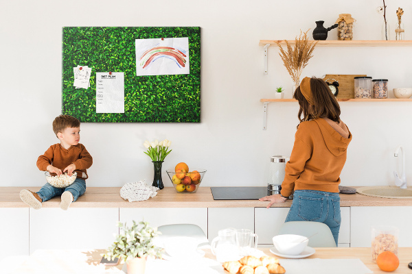 Tableau de liège Mur à motif de plantes vertes feuillues
