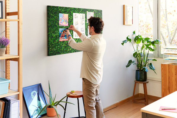 Tableau de liège Mur à motif de plantes vertes feuillues