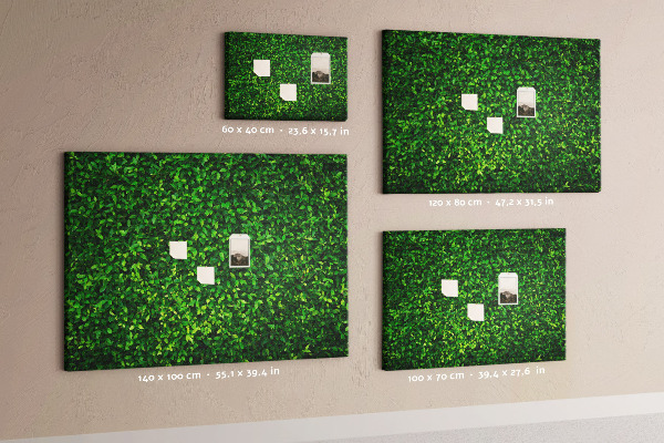 Tableau de liège Mur à motif de plantes vertes feuillues