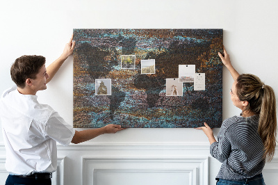 Tableau de liège Une carte du monde sur un fond rustique