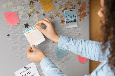 Tableau affichage liège Étoiles dorées sur fond gris