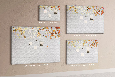 Tableau affichage liège Étoiles dorées sur fond gris