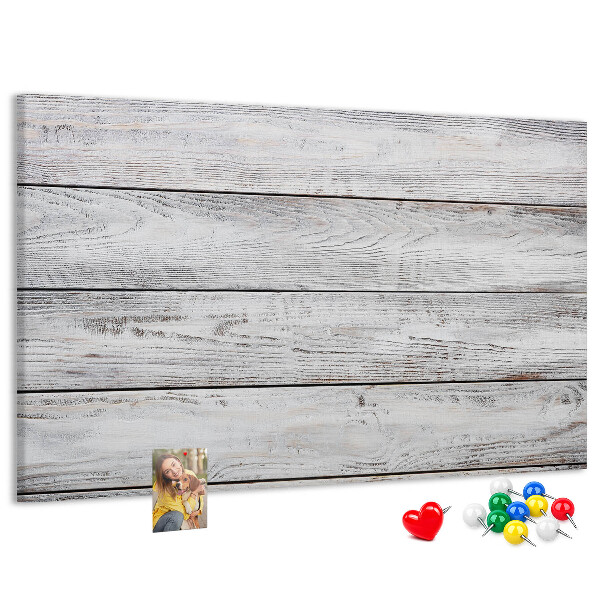 Tableau de liège Bois rustique avec finition blanche