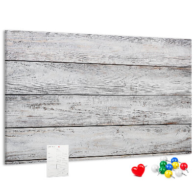 Tableau de liège Bois rustique avec finition blanche