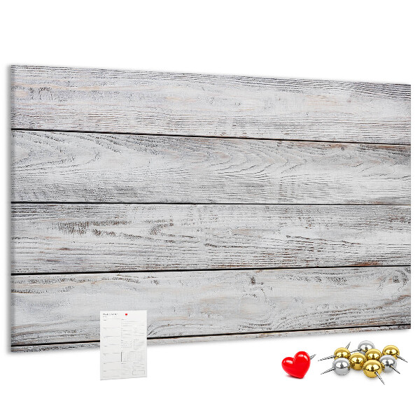Tableau de liège Bois rustique avec finition blanche