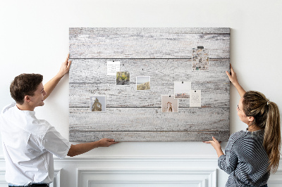 Tableau de liège Bois rustique avec finition blanche