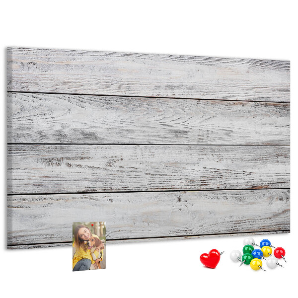 Tableau de liège Bois rustique avec finition blanche