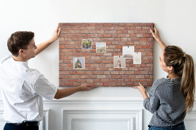 Tableau en liège Mur de briques aux teintes chaudes