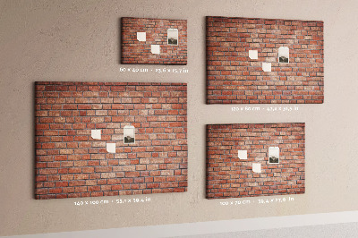 Tableau en liège Mur de briques aux teintes chaudes