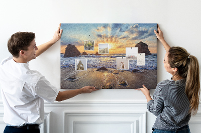 Tableau affichage liège Coucher de soleil sur la mer calme