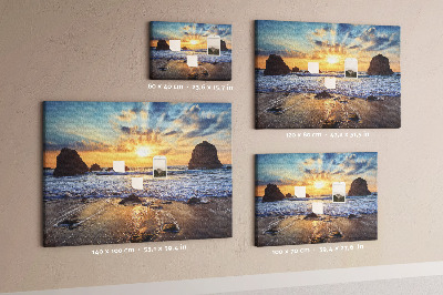 Tableau affichage liège Coucher de soleil sur la mer calme